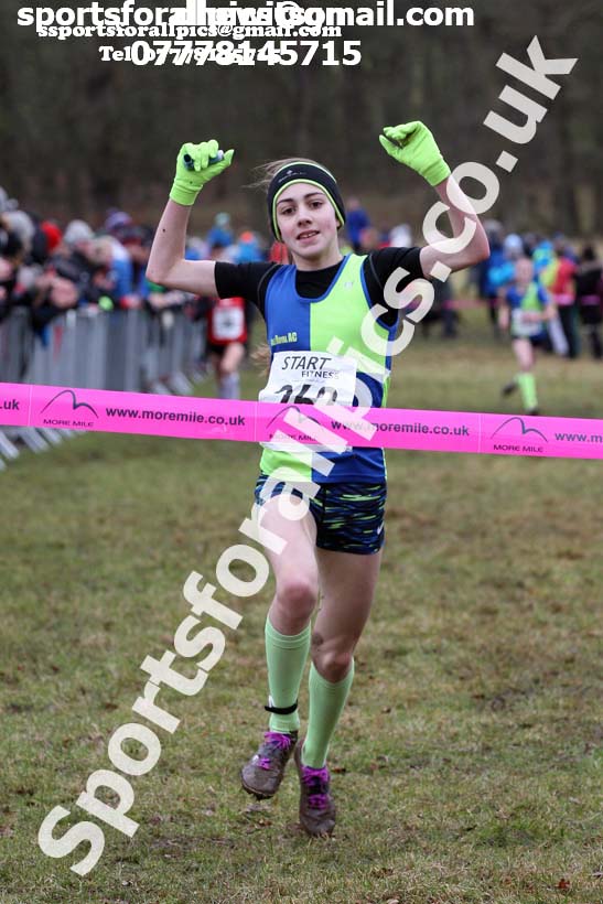 Girls under-13s, 2018 Northern Cross Country Champs., Harewood House, Leeds. Photo: David T. Hewitson/Sports for All Pics